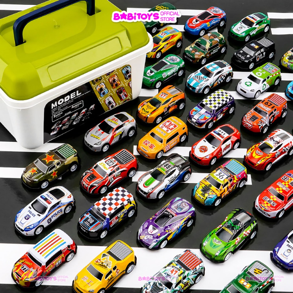 Thùng 30 Xe Ô Tô Đồ Chơi Hợp Kim Chạy Cót Combo Kèm Hộp Đựng Hàng Loại 1 Đồ Chơi Ô Tô Nhiều Màu Cho Bé