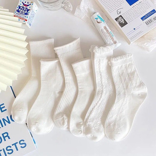Tất chân cổ cao màu trắng-N37-Naii.order