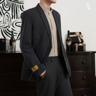 Set vest nam SSSTUTTER áo blazer khoác form regular & quần âu ống đứng  fit trung tính PARIS SUIT - SET