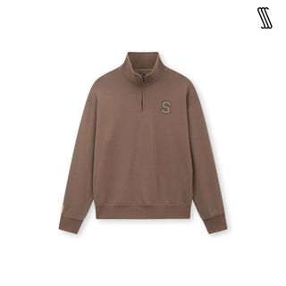 Áo nỉ cổ cao khoá kéo nam nữ SSSTUTTER nỉ chân cua đứng form thêu chữ S nổi bật 3 màu dễ phối S HALF-ZIP SWEATSHIRT