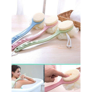 Bàn chải chà lưng kèm bông tắm 2in1