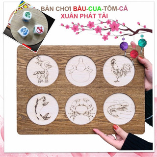 Bộ đồ chơi bầu cua tôm cá bằng gỗ