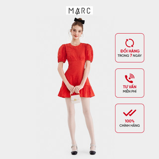 Đầm Kiểu Nữ MARC FASHION Vải Xốp Cổ Tròn Tay Phồng - CBSH012924