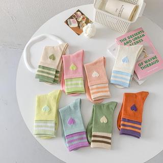 Vớ tất cổ cao màu sắc icon tim 2 cổ chân