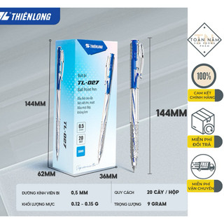 Hộp 20 cây bút bi thiên long tl027 ngòi 0.5mm