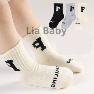Tất Thể Thao Cổ Cao Chữ P Phong Cách Hàn Quốc Cho Bé- Vớ Thể Thao Trắng Đen Xám Cổ Lửng Cho Bé 1-12 Tuổi