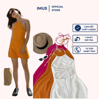 Lizzy dress - váy cổ yếm cột dây, váy yếm thiết kế lưng dây lạ - imus thiết kế nữ