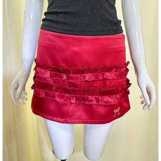 Chân váy Shebyshj cạp trễ tafta màu đỏ phối bèo - Cherry Skirt