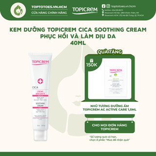 Kem dưỡng Topicrem Cica Soothing Cream phục hồi và làm dịu da 40ml