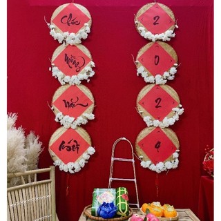 [ COMBO ] [ 4 CÁI MẸT TRÒN 30CM ] MẸT TREO TRANG TRÍ TẾT