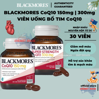 [Hàng Chuẩn ÚC] Viên uống hổ trợ/bổ tim mạch 30 viên - Blackmores CoQ10 150mg 300mg