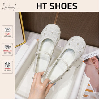 Giày búp bê Mary Jane C đính thỏ Litte mới 2023 mũi tròn phong cách nhẹ nhàng dễ phối đồ Giày nữ đế bệt cá tính #2134