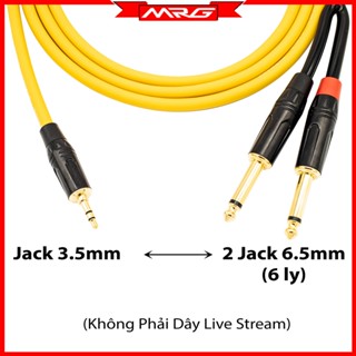 Dây 3.5 ra 2 đầu 6 ly (6.5mm) dài 1.5m-3m-5m-8m-10m-15m-20m. dây phát nhạc từ đầu jack 3.5mm sang 2 đầu jack 6ly