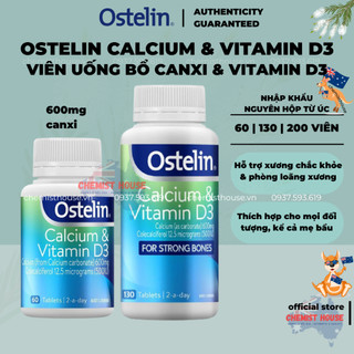 [Hàng Chuẩn ÚC] Ostelin Calcium & Vitamin D3 - Viên uống ngăn ngừa loãng xương người lớn & mẹ bầu 130 viên