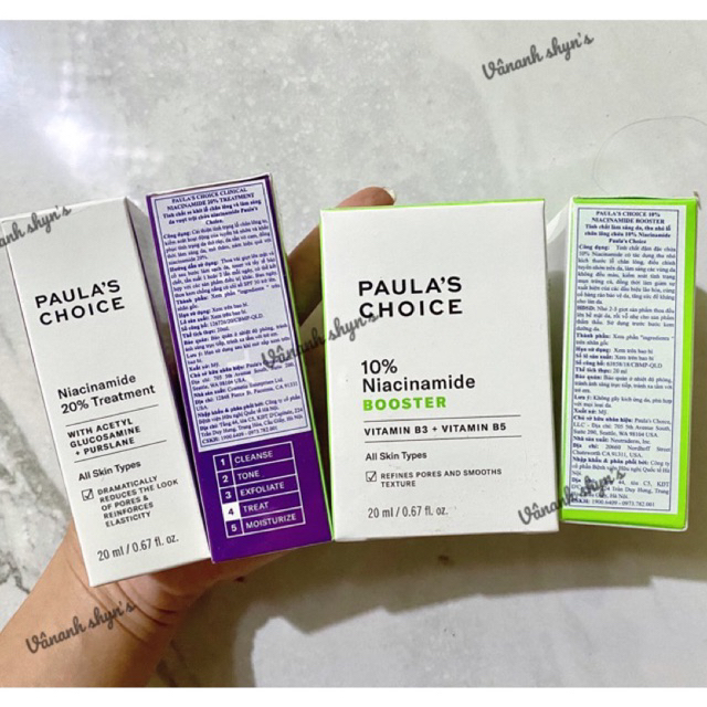(Hàng công ty) Tinh chất thu nhỏ lỗ chân lông 10% Niacinamide Booster/ Niacinamide 20% Treatment 20ml