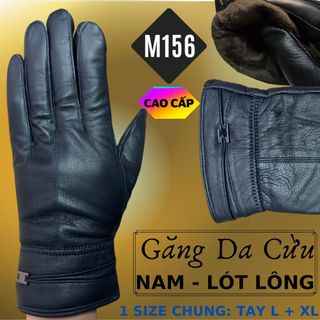 Găng Tay Da Cừu Nam Mỏng Nhẹ Lót Lông Cao Cấp Đi Mưa Thoải Mái, Dễ Lái Xe - Không Bong Nổ - Bảo Hành Da Thật 5 Năm M156