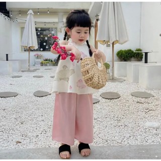 Set yếm liên hoa 2 chi tiết cho bé gái 10-28kg