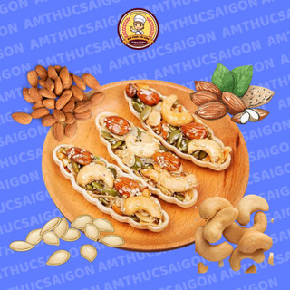 Bánh thuyền mix hạt 1 Kg, Bánh thuyền hạt dinh dưỡng, Hạt dinh dưỡng chất lượng, Eat clean - Ẩm thực Sài Gòn