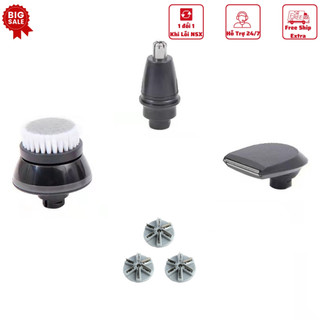 Phụ kiện máy cạo râu dòng 9D Shaver, 6D, 4D Shaver, gồm lưỡi dao, đầu tỉa lông mũi, đầu tông đơ...