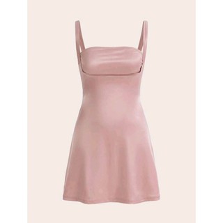 (SẴN HỒNG - ORDER SHEIN) COSY DRESS - Đầm váy mini không tay kiểu đường viền dưới ngực nữ tính