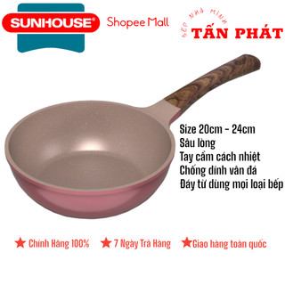 Chảo chống dính bếp từ Sâu lòng Sunhouse Dura PRO 20/24cm hàng chính hãng