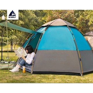 Lều tự động 5-8 người cao cấp hãng Hewolf. lều bung cao cấp 2 lớp chống chịu được mưa to, hàng bền đẹp