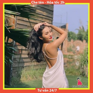 Đầm ngủ phi lụa hai dây chéo lưng gợi cảm BT024