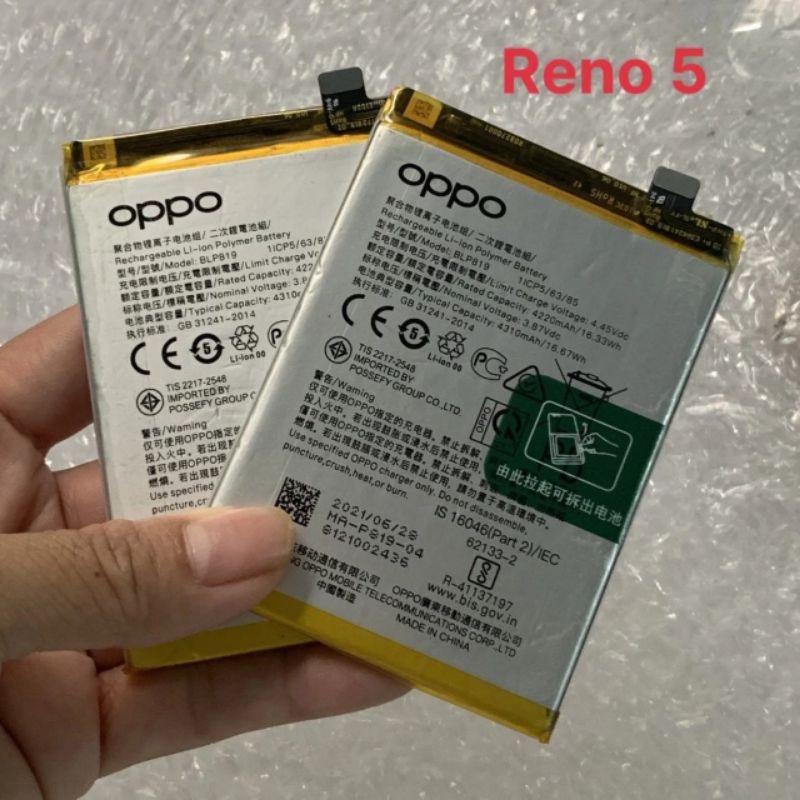 Pin zin cho máy Oppo Reno 5, BLP819 - 4220, 4310 mAh