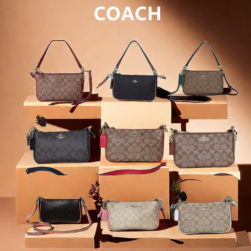 100% chính hãng （Miễn phí vận chuyển）COACH Huấn luyện viên cổ điển 36674 Kích thước nhỏ mặt trăng nghiêng túi xách gói