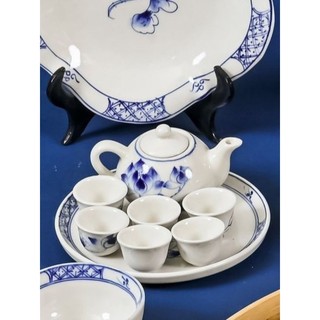 Bộ trà cúng bày ban thờ gia tiên, ban thờ thần tài.Hàng gốm sứ Bát Tràng