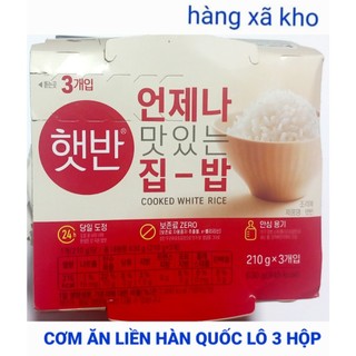 Cơm trắng ăn liền hàn quốc cj hetbahn 3 hộp 210g , date 2/2025