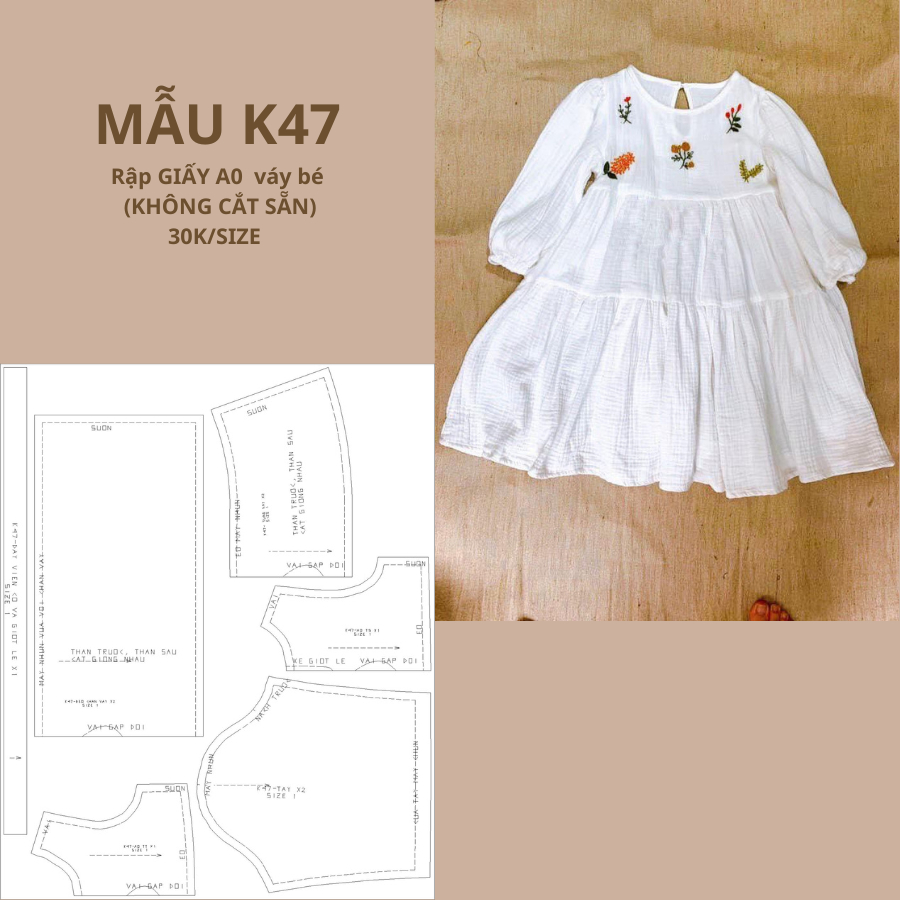 RẬP GIẤY A0 VÁY BÉ K47