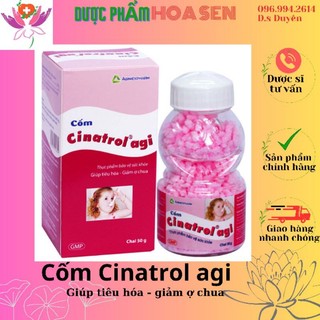 Cốm tiêu Cinatrol agi trắng, hồng ( chai 50g)