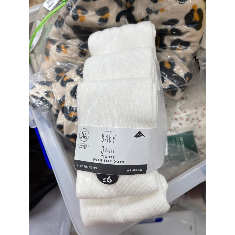 Set 3 quần tất trắng kem George_hàng chính hãng authentic