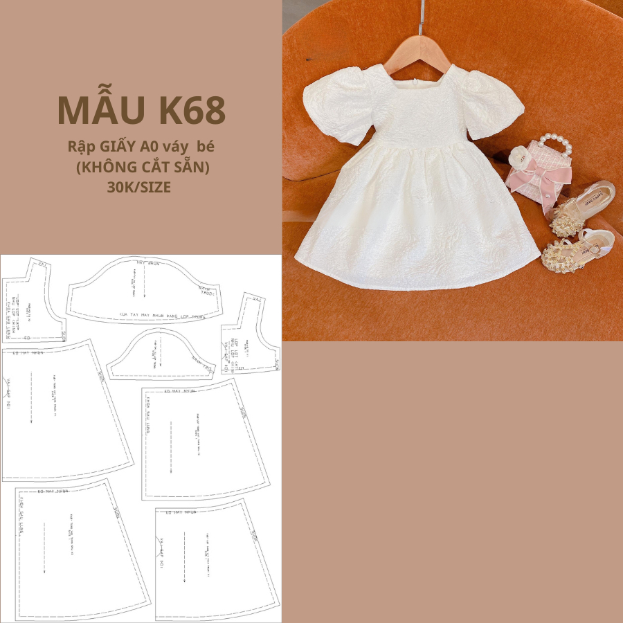 RẬP GIẤY A0 VÁY BÉ K68