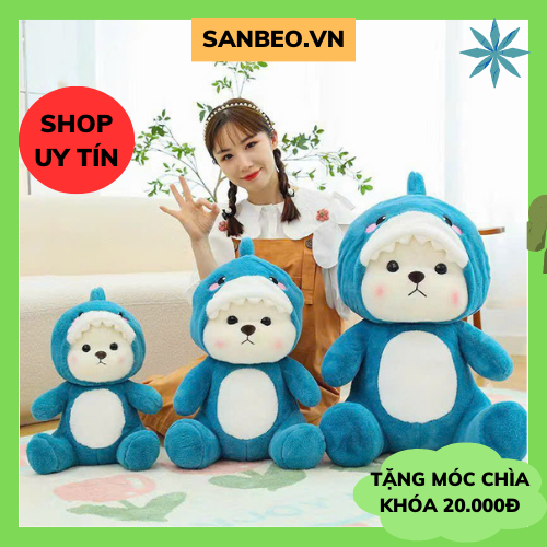Gấu Bông Lena Cosplay Cá Mập Xanh Tai Trắng Siêu Đáng iu, Dễ Thương, Cute Ý Nghĩa - SANBEO.VN