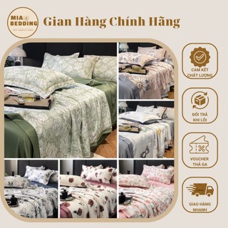 Bộ chăn ga gối lụa thái nhập khẩu mẫu mới 2024,chất liệu mền mịn thoáng khí, chăn trần đủ mọi kích thước giường