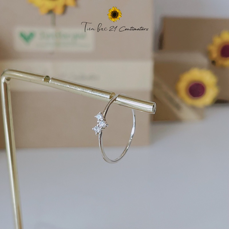 Nhẫn bạc Tim đá Nhẫn bạc Tiệm bạc 21Centimeters