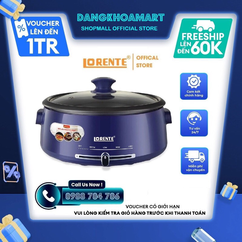 ( ⚠️ tặng lưới bọc quạt có hoặc ko tuỳ đợt ) LẨU NƯỚNG ĐA NĂNG LORENTE LT730