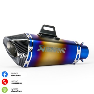 Pô Akrapovic R6 xanh titan, hàng nhập khẩu