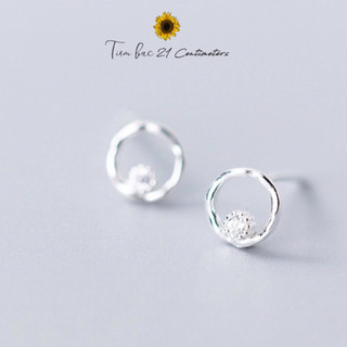 Khuyên tai bạc Tiny Circle Bông tai bạc Tiệm bạc 21 Centimeters