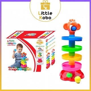 Đồ chơi thả bóng bé yêu sato89 sato007 tháp bóng lăn qua lỗ bóng rổ tháp thang xoắn vui nhộn cho bé vận động