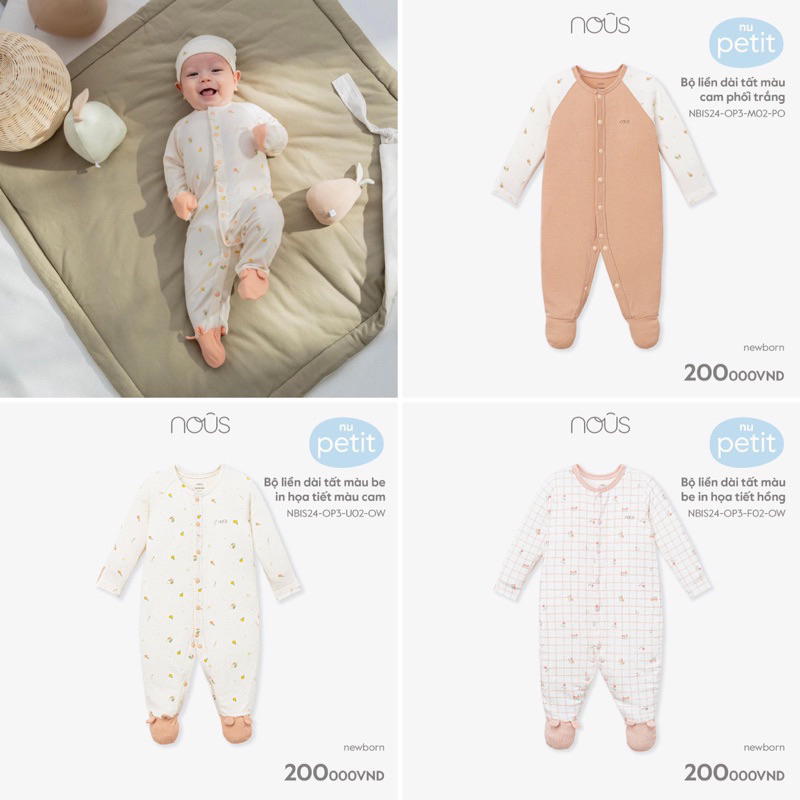 Bộ body dài liền tất cho bé sơ sinh
