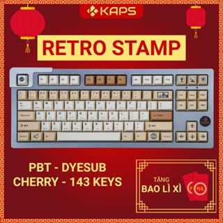  Keycap Retro Stamp nhựa PBT profile Cherry in dyesub 143 nút cho bàn phím cơ layout 108 104 98 87 84 75 68 64 61 