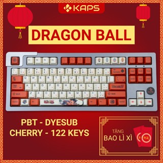 Keycap Dragon Ball Songoku PBT profile Cherry in dyesub 122 nút cho bàn phím cơ layout 108/104/98/87/84/75/68/64/61