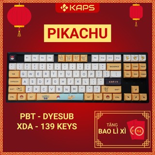 Keycap  Pikachu Anh, song ngữ Nhật PBT profile XDA in dyesub 139 nút cho bàn phím cơ layout 108/104/98/87/84/75/68/64/61