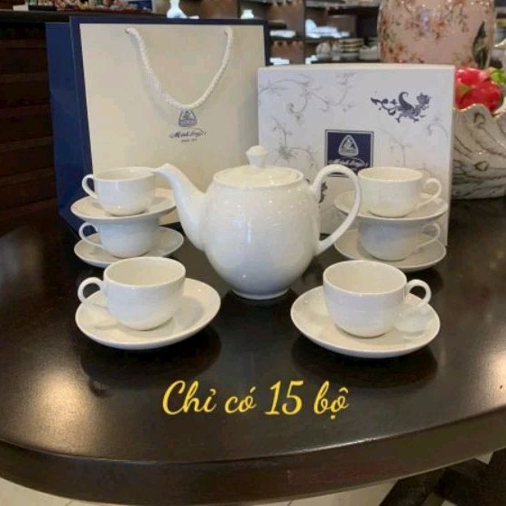 Bộ ấm trà Minh Long 0.8 lít - Trắng
