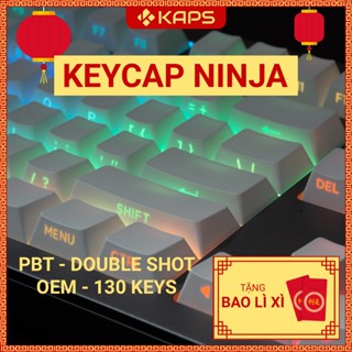 Keycap Ninja PBT xuyên led profile OEM in double-shot 130 nút cho bàn phím cơ layout 108/104/98/87/84/75/68/64/61