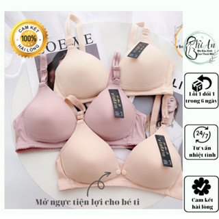  Áo ngực bầu cho bé bú LỤA TĂM Ki An 235 Ko gọng nâng ngực thoáng mát thấm hút mồ hôi áo lót bầu mở cúc cho con ti 