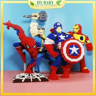 Đồ chơi lắp ráp mô hình nhân vật siêu anh hùng marvel super man 50cm, spider man, iron man, thor, captain america hybaby